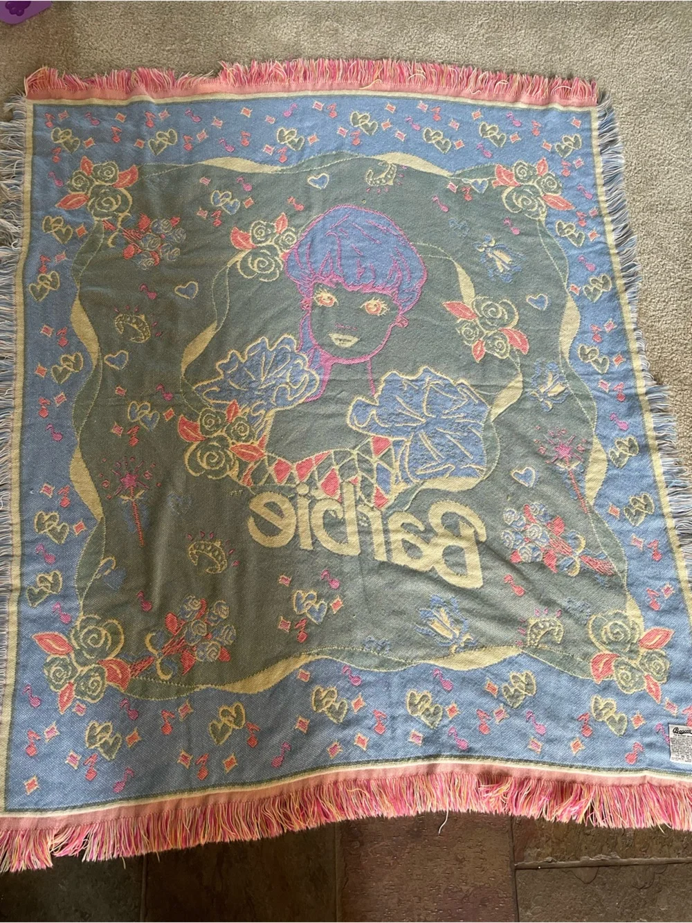 Vintage Barbie tapestry Throw Blanket